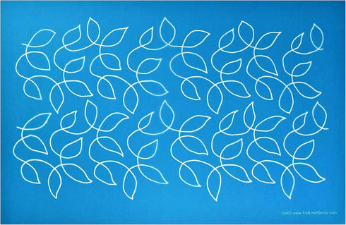 Large Meandering Leaves - Edge to Edge Stencil, Continuous Line Template for Free Motion Quilting, Domestic Machine Quilting, Hand Quilting, Long-...