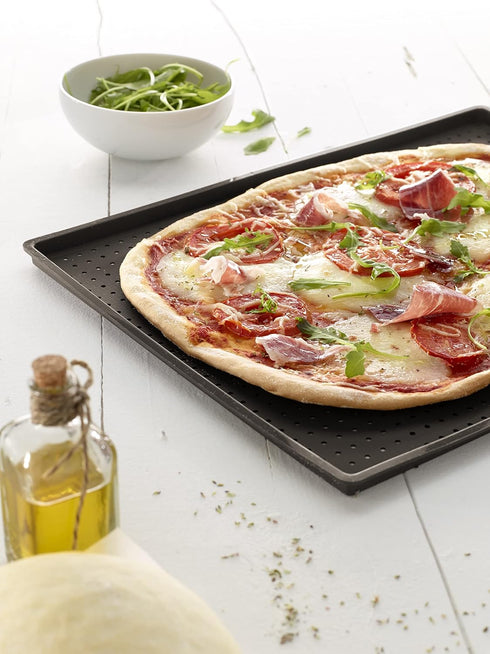 Lekue Micro Perforated Silicone Baking Pizza Mat, 15.7" x 0.59" x 11.8", Brown...