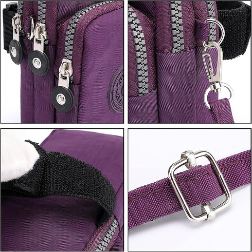 ZGMYC 3-Layers Cellphone Pouch Wristlet Purse Waterproof Sports Armband Shoulder Bag Wallet...