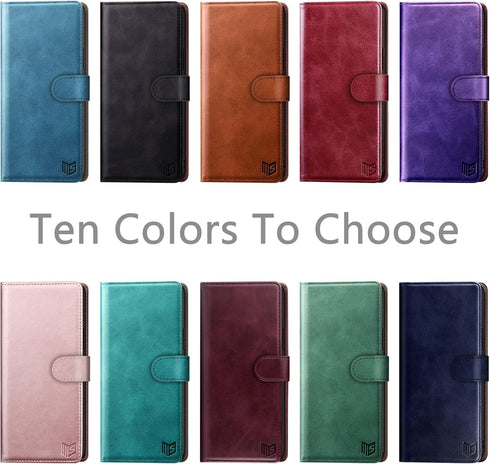 SUANPOT for Samsung Galaxy S22 with RFID Blocking Leather Wallet case Credit Card Holder,Flip Folio Book Phone case Shockproof Cover Women Men for...