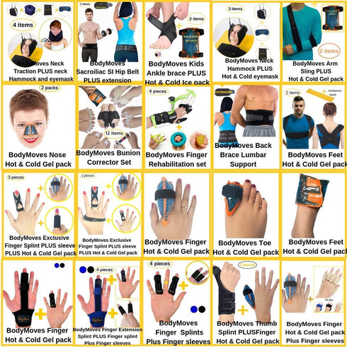 BodyMoves Finger splint and Finger extension splint trigger finger mallet finger broken finger post operative care Finger knuckle immobilization i...