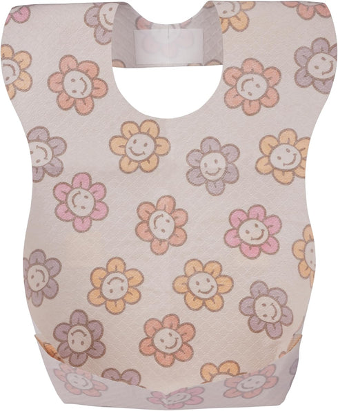Disposable Baby Bibs (30pcs) Individually Wrapped - Soft 3-Layer Cute & Fun Waterproof Bibs for Babies w/Crumb Catcher - Easy Wear Baby Feeding an...