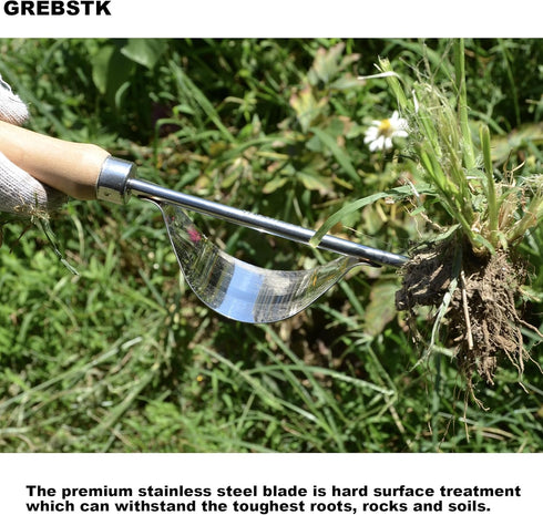 GREBSTK Garden Manual Weeding Tools Stainless Steel Beech Handle Shovel for Weeding, Cultivating, Transplanting, Digging...