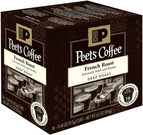 Peet's Coffee French Roast, Dark Roast, 16 Count Single Serve K-Cup Coffee Pods for Keurig Coffee Maker...