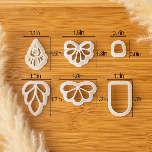 Dacies 50 Pcs Basic Clay Earring Cutters Polymer Clay Cutters Classic Geometric Clay Jewelry Cutters Set DIY Bohemian Style Clay Earring Cutter Ma...