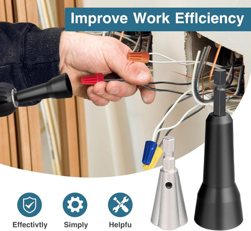 Wire Nut Twister,Wire Twisting Tool,Wire Nut Twiter for Drill,Spin Twist Wire Connector Socket,Wire Connector Driver with 1/4" Chuck,Wire Strippin...