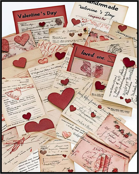 Posterizer 1 pcs-Handmade Valentine’s Day coupons cute poster-Romantic Art-Holiday Poster Collection-Gift for Couples boyfriend girlfriend Husband...