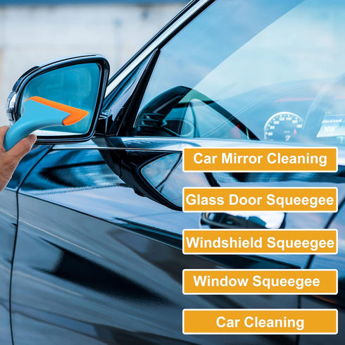 2 Pcs Universal Window Mirror Car Windshield Squeegee - Car Water Blade Water Wiper Shower Squeegee - Silicone Blue...