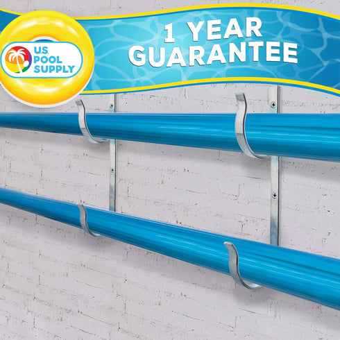 U.S. Pool Supply Set of 2 Aluminum Pool Hangers for Telescopic Poles - Store Poles with Nets, Vacuums, Hoses & Attachments...