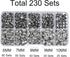 230 Sets Cz White Clear Crystal Rivets Rapid Rhinestone Silver Color Stud Rivets fit for DIY Leather-Craft and Garment (Mixed 03)...