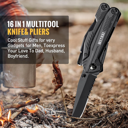 WEARXI Stocking Stuffers for Men Adults, Multitool Pocket Knife Gifts for Men, Mens Gifts for Christmas, Birthday Gifts for Dad, White Elephant Gi...