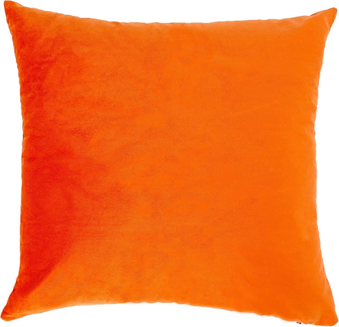 MZPSO Pack of 2, Velvet Super Soft Solid Decorative Square Throw Pillows Covers Set Cushion Case for Sofa Bedroom Car 18 x 18 Inch 45 x 45 cm Oran...