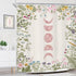 Riyidecor Witchy Moon Phase Shower Curtain for Bathroom Decor 72Wx72H Floral Pink Rustic Wildflower Plant Leaves Botanical Herbs Nature Art Printe...