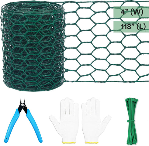 Floral Chicken Wire for Craft,4 x 118 Inch Lightweight Galvanized Hexagonal Chicken Wire Netting, 2mm Thickness Chicken Wire Fence for Garden Poul...