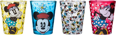 Silver Buffalo Disney Vintage Minnie Mouse 4 Pack Mini Glasses Set, 1.5 Ounce...