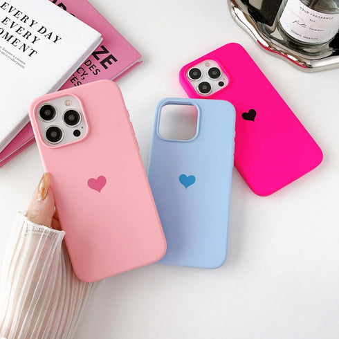 Jmltech for Silicone iPhone 15 Pro Case Women Girly Protective Heart with Soft Anti-Scratch Microfiber Lining Phone Cases for iPhone 15 Pro Pink.....
