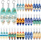 Bucherry 36 Pcs Beach Favors Keychain Gifts Set Wooden Bulk Surfboard Slippers Sea Turtle Coconut Tree Bible Keychains for Beach Hawaiian Florida ...