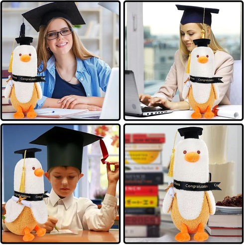 12'' Graduation Banana Duck Plush Toy-Graduation Gifts Duck Stuffed Animals, Elastic Duck Plush Stuffed Animals Banana Plushie Hugging Pillow, Bod...