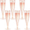 Disposable Champagne Flutes, 6PC Rose Gold Glitter Plastic Champagne Glasses for Parties, 6.5 OZ...
