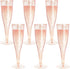 Disposable Champagne Flutes, 6PC Rose Gold Glitter Plastic Champagne Glasses for Parties, 6.5 OZ...