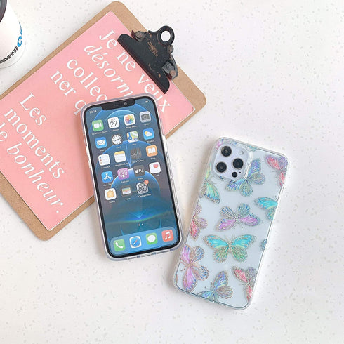 Compatible with iPhone 13 Pro Max Case for Women Girls, Glitter Red Purple Blue Green Colorful Cute Pattern, Slim Fit Hard Clear Protective Phone ...