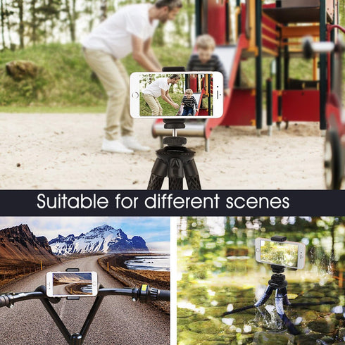 Camera/Phone Tripod,Patekfly 12 Inch Flexible Camera Tripod for Canon/Nikon/Sony DSLR Cam/Action Cam, Phone Tripod Stand with Cell Phone Holder Cl...