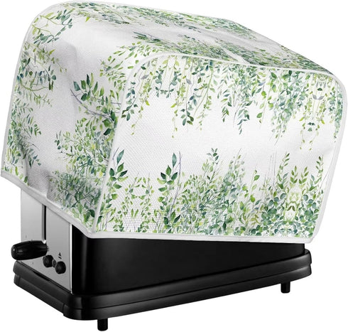Toaster Cover Microwave Toaster Oven Grill Cover Compatible with 4 Slice Toaster Dust Protection Washable Stain Resistant Gift for Women, Leaf Gre...