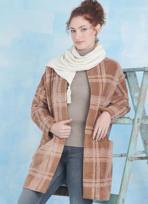 Simplicity Misses' Scarf and Relaxed Fit Coat Sewing Pattern Packet by Elaine Heigl, Design Code S9853, Sizes XS-S-M-L-XL, Multicolor...