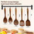 Kitchen Wooden Spoons Utensils Set for Cooking, 5 Piece Acacia Wood Spoon Cooking Utensils Apartment Essentials Wooden Turner Spoon Spatula Kitche...