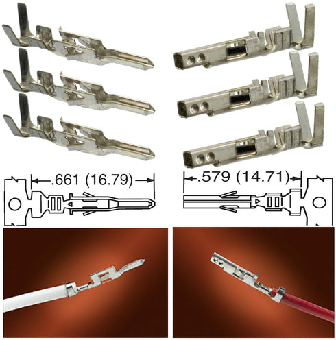 Molex 6 Circuit Wire Connector - 2 Complete Conn. w/Pins Mini-Fit Jr ™...