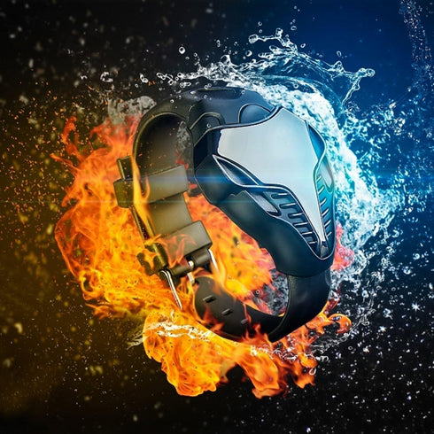 FANMIS LED Digital Fashion Cobra Watch Black Silicone Iron Triangle Dial Sports Wrist Watches (Black)...