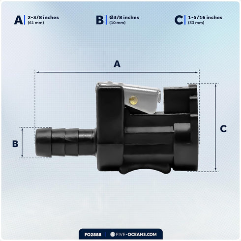 Five Oceans Yamaha 3/8" Barb Female Fuel Line Connector, Fits Engine End and Tank End Male Fitting - FO2888...