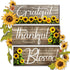 Nuanchu 3 Pcs Sunflower Thankful Grateful Blessed Wall Decor Art Signs Wooden Hanging Wall Plaques Sunflowers Prints Decor for Thanksgiving Bathro...