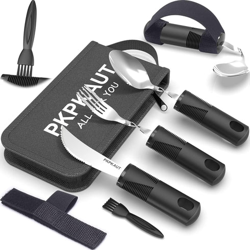 Adaptive Utensils for Parkinsons Patients Elderly, Weighted Utensils for Hand Tremors, Parkinsons Eating Utensils for Disabled People, Weighted Si...