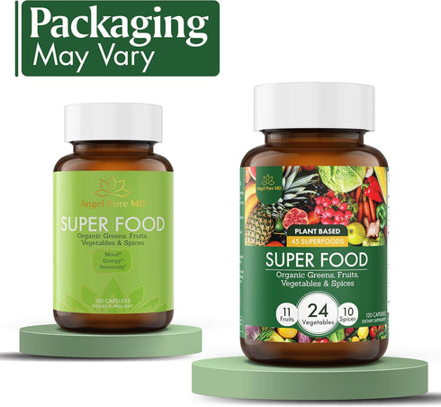 Super Greens and Reds Daily Fruits and Veggies Supplement: Gluten Free, Organic Superfood Greens Supplement Capsules & Cruciferous Vegetable Suppl...