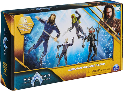 DC Comics, Aquaman Volcanic Island Pack (Amazon Exclusive), 4 Collectible Action Figures with Accessories, Superhero Kids Toys for Boys Ages 3+...