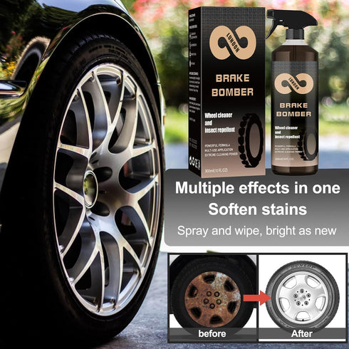 Waterproof AdhesiveWheel Cleaner Brake Bomber 300ML(10 fl oz), Perfect for Cleaning Wheels and Tires, Non-Acid Wheel Cleaner, Rim Cleaner & Brake ...