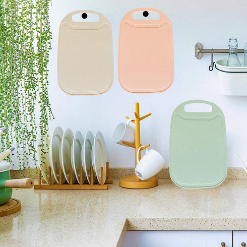 Cutting Board for Kitchen, Wheat Straw Chopping Boards with Juice Grooves and Easy Grip Handle, Dishwasher Safe,Non Scratch (pink)...