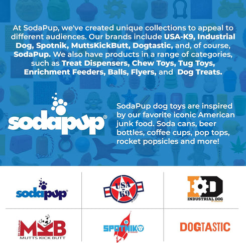 SodaPup Soda Can – Durable Dog Treat Dispenser & Chew Toy Made in USA from Non-Toxic, Pet Safe, Food Safe Natural Rubber Material for Mental Stimu...