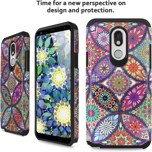 TJS Phone Case Compatible with LG Stylo 5/LG Stylo 5 Plus/LG Stylo 5V/LG Stylo 5X, Dual Layer Hybrid Shockproof Protection Impact Cover (Mandala)...