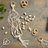 Bright Creations 80 Pcs Unfinished Oval Wood Beads and Round Wooden Rings for Macrame Supplies, DIY Crafts...