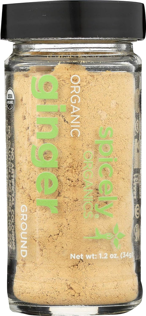 Spicely Organics USDA Certified Organic Ginger Ground, No Artificial Colors or Preservatives, Zero Sugar, Vegan Friendly, Kosher, Gluten Free & No...