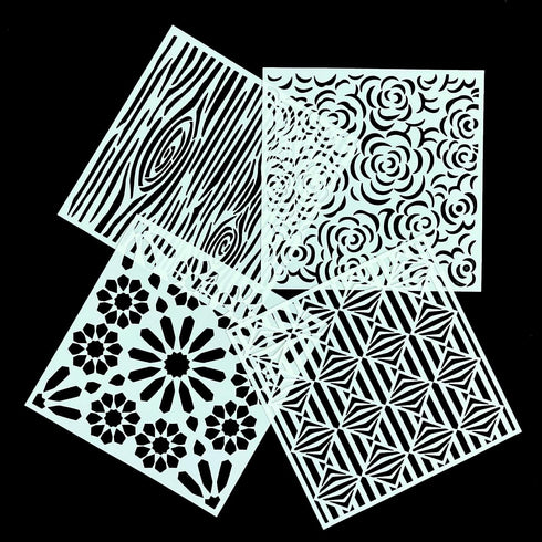 32 Pieces Geometric Stencils 8 x 8 Inch Painting Templates Mandala Stencil for Scrapbooking Cookie Tile Furniture Wall Floor Decor Craft Drawing T...