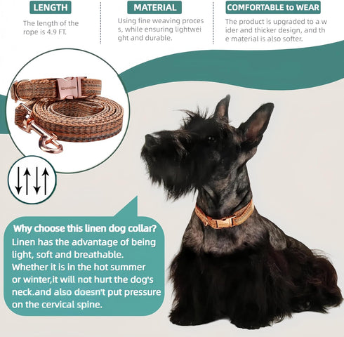 Adjustable Breathable Dog Collar and Leash Set for Puppies, Small, and Medium-Sized Dogs - Lightweight, Durable, and Comfortable - Ideal for Summe...