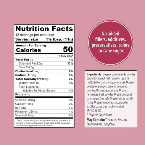 Organic Traditions Beet Latte with Fermented Beetroot Instant Dairy Free Superfood Latte for Energy Pink Drink Instant Tea Latte,150g/5.3oz Bag...