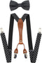 Suspenders & Bowtie Set- Men's Elastic X Band Suspenders + Bowtie For Wedding, Formal Events...