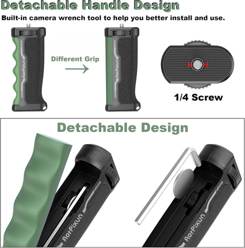 Profession Camera Handle Grip Ergonomic Camera Grip 1/4'' Universal Camera Handheld Grip Camera Stabilizer Compatible with Action Camera GoPro DSR...