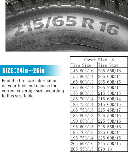 4 Pack Tire Covers,Waterproof Wheel Tire Covers,Car Accessories Tire Protectors,Universal Tire Wheel Protector for RV Trailer Camper Truck Jeep SU...