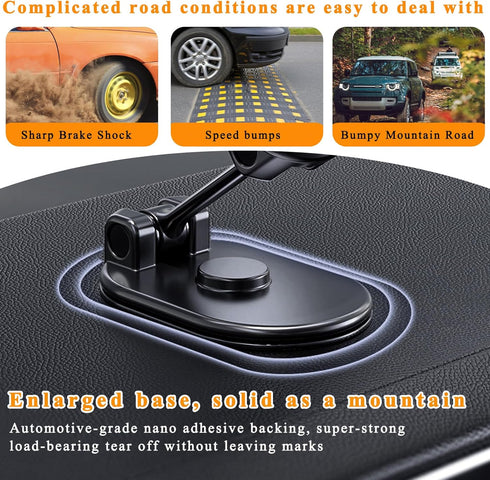 Magnetic Phone Holder for Car, 360 Degree Rotatable Auto Cell Phone Mount with 8 Strong Magnet, Dashboard Adhesive Phone Mount Compatible with All...