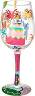 Designs by Lolita “Birthday Bash” Hand-painted Artisan Wine Glass, 15 oz....